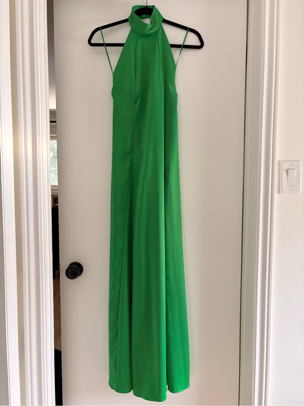 Zara Bright Green Halter / low back Maxi Dress
